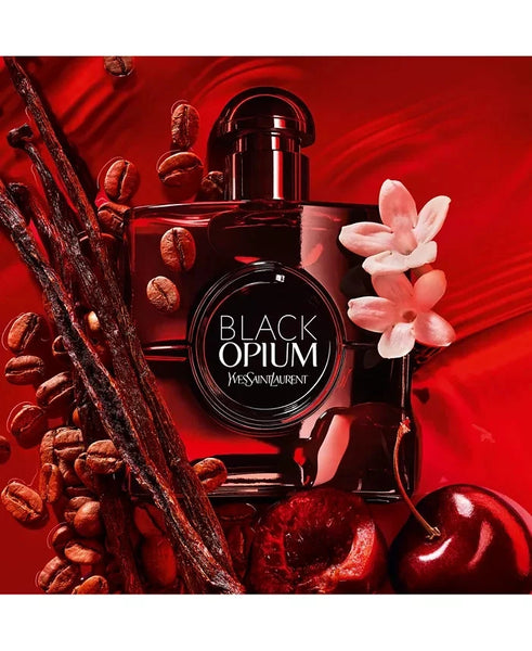 YSL Black Opium Over Red Eau De Parfum Spray for Women 3 oz (90ml) – Sweet Cherry Coffee Vanilla Luxury Fragrance