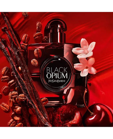 YSL Black Opium Over Red Eau De Parfum Spray for Women 3 oz (90ml) – Sweet Cherry Coffee Vanilla Luxury Fragrance